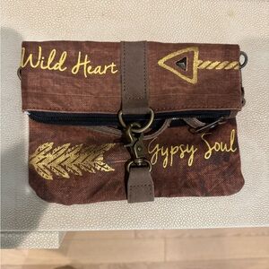 Mona B - Gold and Brown Satchel